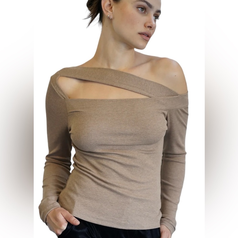 NWT LNA Long Sleeve Otis Ribbed Top Size 2X